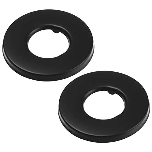 Cozylkx 2er-Pack Edelstahl Wasserhahn Dekor Rohrabdeckungen Wandflansch Rohrlochabdeckungen Rosette, Schwarz,48x21x4mm von Cozylkx