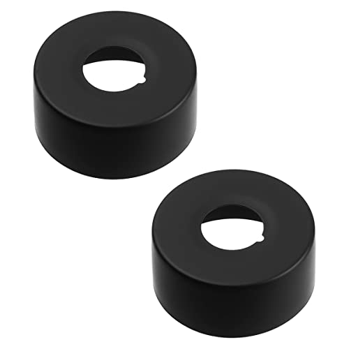 Cozylkx 2er-Pack Edelstahl Wasserhahn Dekor Rohrabdeckungen Wandflansch Rohrlochabdeckungen Rosette, Schwarz,66x25x35mm von Cozylkx