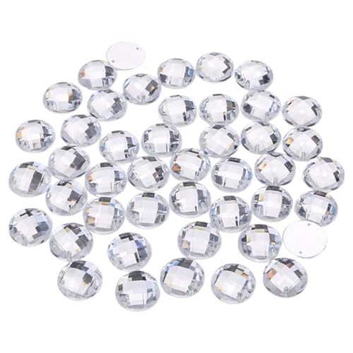 Cozylkx 50 Stück 15 Mm Große Edelsteine Zum Aufnähen Mit 2 Löchern, Runde Strasssteine Mit Flacher Rückseite, Facettierte Kristallperlen Aus Kunstharz Für Selbstgemachten Schmuck, Schuhe, Kleidung Cozylkx 50 Stück 15 Mm Große Edelsteine Zum Aufnähen Mit 2 Löchern, Runde Strasssteine Mit Flacher Rückseite, Facettierte Kristallperlen Aus Kunstharz Für Selbstgemachten Schmuck, Schuhe, Kleidung von Cozylkx
