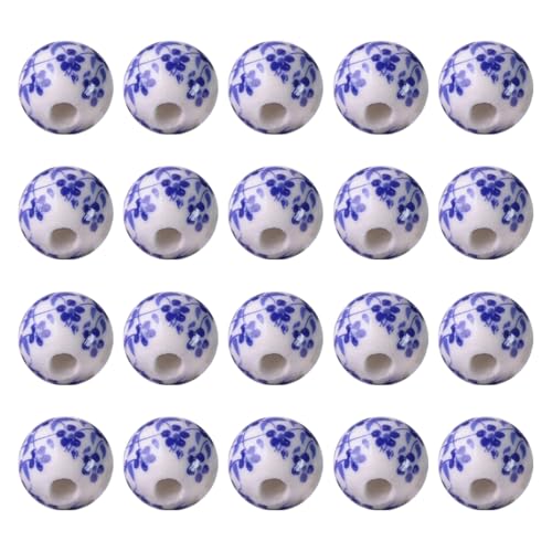 Cozylkx Chinesische Porzellanperlen, 20 Stück, 12 Mm, Runde Keramikperlen Mit Blumendruck, Großpackung Mit Abstandsperlen Für DIY-Perlenarbeiten, Basteln, Schmuckherstellung Cozylkx Chinesische Porzellanperlen, 20 Stück, 12 Mm, Runde Keramikperlen Mit Blumendruck, Großpackung Mit Abstandsperlen Für DIY-Perlenarbeiten, Basteln, Schmuckherstellung von Cozylkx