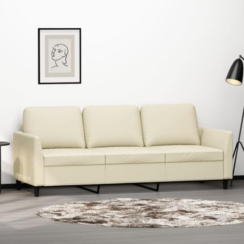 Cozynest 3-Sitzer-Sofa Creme 180 cm Kunstleder von Cozynest