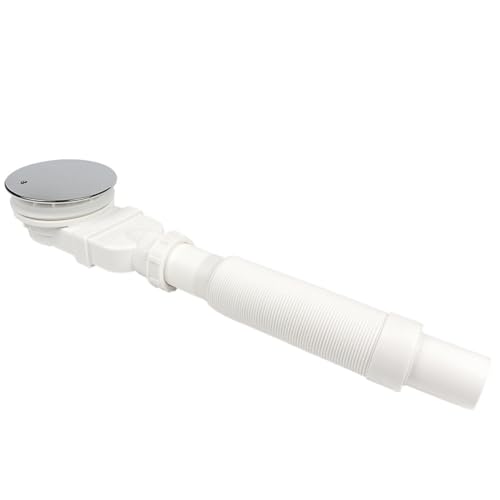 Cozynest Ablaufgarnitur Duschwannen 90 mm,Duschtasse Abfluss Set mit Geruchsstop mit Haarsieb,Chrom Abdeckung,Ablaufbogen von Cozynest