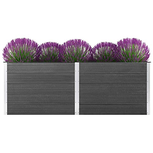 Cozynest Garten-Hochbeet 250 x 50 x 91 cm WPC Grau von Cozynest