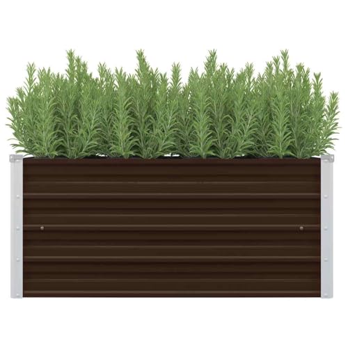 Cozynest Garten Hochbeet Gemüsebeet Pflanzbeet Gartenbeet Frühbeet Pflanzkasten Blumenkasten Blumenbeet Garten-Hochbeet Braun 100 x 40 x 45 cm Verzinkter Stahl von Cozynest