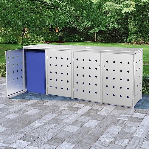 Cozynest Mülltonnenbox für 4 Tonnen 240 L Mülltonnenverkleidung Müllbox Mülltonne Müllcontainer Gartenbox Gerätebox Mülltonnenschrank Edelstahl Cozynest Mülltonnenbox für 4 Tonnen 240 L Mülltonnenverkleidung Müllbox Mülltonne Müllcontainer Gartenbox Gerätebox Mülltonnenschrank Edelstahl von Cozynest