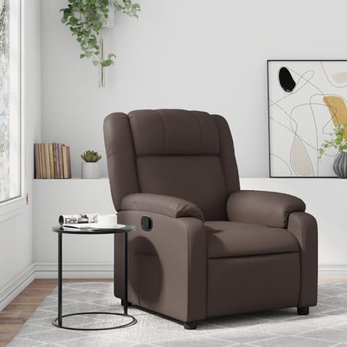 Cozynest Sessel mit Liegefunktion, Fernsehsessel Verstellbare Rückenlehne Fußteil, Liegesessel Ruhesessel Polstersessel Relaxsessel Braun Kunstleder von Cozynest