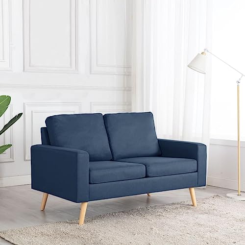 Cozynest Stoffsofa Polstersofa Loungesofa Sitzmöbel Polstermöbel Designsofa Wohnzimmersofa 2-Sitzer-Sofa Blau Stoff von Cozynest