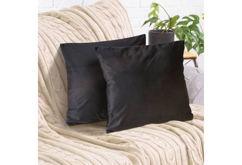 Cozyor Dekokissen Sofakissen mit Füllung und Bezug, Samt, Zierkissen, Dekokissen, weiches Samtkissen 45 x 45 cm / 2er-Set mit verstecktem Reißverschluss von Cozyor