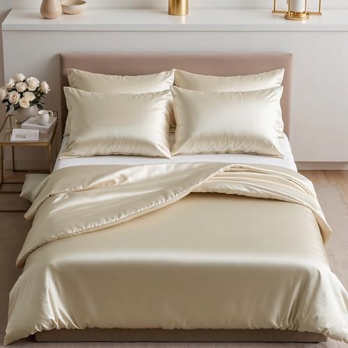 Cozyor Satin Bettwäsche 155x200 extra dick und weich mit robustem Reißverschluss 2X Kissenbezug 80x80 cm, edles Satin 3-teilig, beige Driftwood Cozyor Satin Bettwäsche 155x200 extra dick und weich mit robustem Reißverschluss 2X Kissenbezug 80x80 cm, edles Satin 3-teilig, beige Driftwood von Cozyor