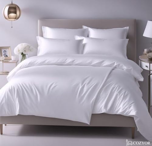 Cozyor Satin Bettwäsche 155x200 extra dick und weich mit robustem Reißverschluss 2X Kissenbezug 80x80 cm, edles Satin 3-teilig, weiß Purity Cozyor Satin Bettwäsche 155x200 extra dick und weich mit robustem Reißverschluss 2X Kissenbezug 80x80 cm, edles Satin 3-teilig, weiß Purity von Cozyor