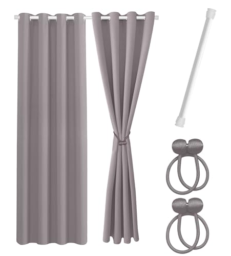 Cozyor Praktisches Set ohne Bohren: 2X Vorhang + 1x Klemmstange 111-200 cm + 2X Raffhalter mit Magnet Blickdicht & verdunkelnd, als Raumteiler, Fenster & Tür Hellgrau Thermovorhang 200x135cm Cozyor Praktisches Set ohne Bohren: 2X Vorhang + 1x Klemmstange 111-200 cm + 2X Raffhalter mit Magnet Blickdicht & verdunkelnd, als Raumteiler, Fenster & Tür Hellgrau Thermovorhang 200x135cm von Cozyor