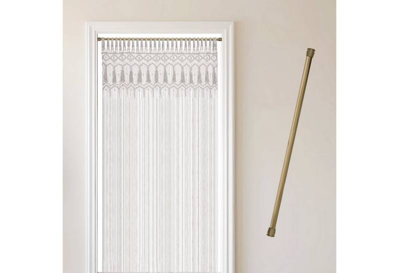 Cozyor Türvorhang Makramee 132 x 200 cm Boho Vorhang Fenstervorhang Raumteiler (1 St), Schlaufen, Baumwolle, mit Vorhangstange zum Klemmen weiß Wandteppich Wandbehang von Cozyor