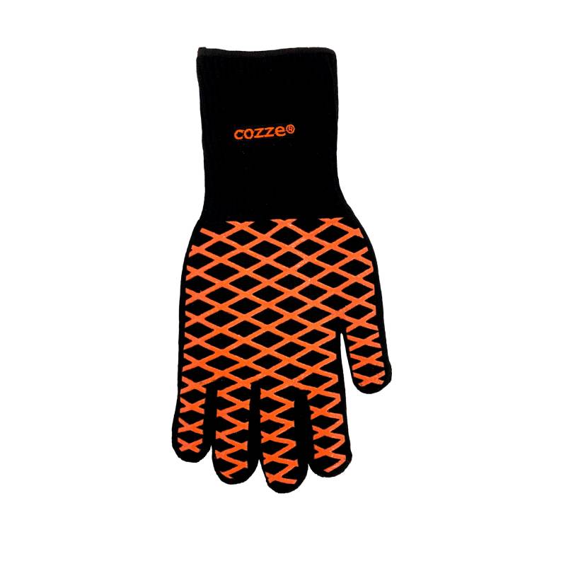 Cozze Pizzahandschuh schwarz, orange Universalgröße für 350 °C von Cozze