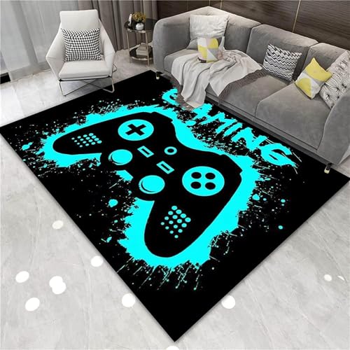Cozzmats Game 3D Controller Bereich Teppich 80 x 120 cm, rutschfeste Fußmatte Graffiti Spielkonsole Dekoration, Waschbar Gamer Teppich Carpets für Gamer Jungen Teen Schlafzimmer Wohnzimmer (E) von Cozzmats
