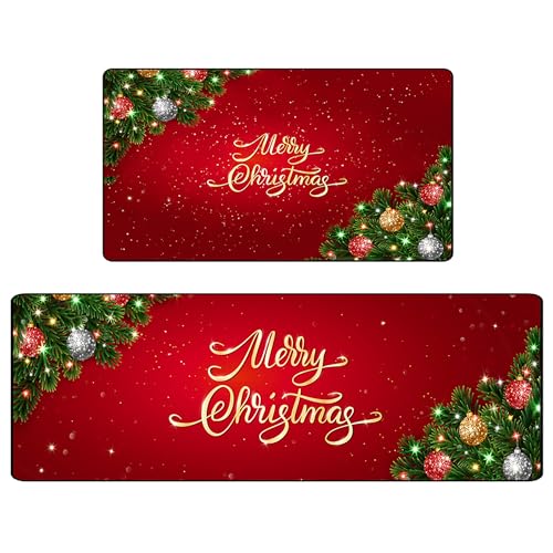 Cozzmats Kitchen Rugs Purple Marble: 2 Pieces Abstract Purple and Gold Kitchen Rug Sets Hallway Home Office, 20"x31.5"+ 20"x59" (Xmas001,20"x31.5" + 20"x47") von Cozzmats