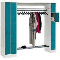 CP Garderobe mit Schließfächern Serie 8070 lichtgrau, wasserblau 80730-00 S10009, 15 Schließfächer 210,0 x 48,0 x 195,0 cm von Cp