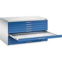 CP 7200 Planschrank lichtgrau, enzianblau 10 Schubladen 135,0 x 96,0 x 76,0 cm von Cp