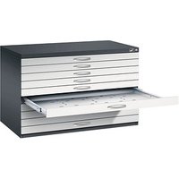 CP 7100 Planschrank schwarzgrau, lichtgrau 10 Schubladen 110,0 x 76,5 x 76,0 cm von Cp