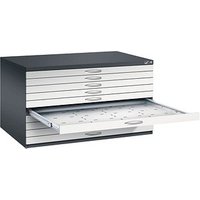 CP 7200 Planschrank schwarzgrau, lichtgrau 10 Schubladen 135,0 x 96,0 x 76,0 cm von Cp