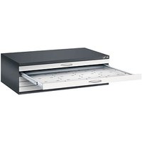 CP 7200 Planschrank schwarzgrau, lichtgrau 5 Schubladen 135,0 x 96,0 x 42,0 cm von Cp