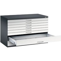 CP 7100 Planschrank schwarzgrau, lichtgrau 8 Schubladen 110,0 x 76,5 x 76,0 cm von Cp