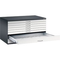 CP 7200 Planschrank schwarzgrau, lichtgrau 8 Schubladen 135,0 x 96,0 x 76,0 cm von Cp