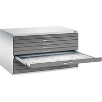 CP 7200 Planschrank lichtgrau, stahlgrau 10 Schubladen 135,0 x 96,0 x 76,0 cm von Cp