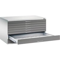 CP 7200 Planschrank lichtgrau, vulkangrau 8 Schubladen 135,0 x 96,0 x 76,0 cm von Cp