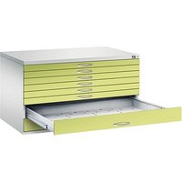 CP 7200 Planschrank lichtgrau, viridingrün 8 Schubladen 135,0 x 96,0 x 76,0 cm von Cp