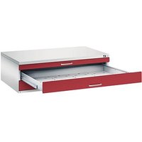 CP 7200 Planschrank lichtgrau, rubinrot 3 Schubladen 135,0 x 96,0 x 42,0 cm von Cp