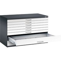 CP 7100 Planschrank schwarzgrau, verkehrsweiß 8 Schubladen 110,0 x 76,5 x 76,0 cm von Cp