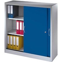 CP Schiebetürenschrank C 2000 Acurado, 2047-00 S10019 lichtgrau, enzianblau 2 Fachböden 120,0 x 40,0 x 120,0 cm von Cp