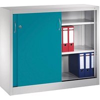 CP Schiebetürenschrank C 2000 Acurado, 2046-00 S10102 lichtgrau, wasserblau 2 Fachböden 120,0 x 40,0 x 97,5 cm von Cp