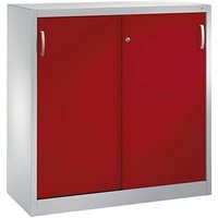 CP Schiebetürenschrank C 2000 Acurado, 2047-00 S10021 lichtgrau, rubinrot 2 Fachböden 120,0 x 40,0 x 120,0 cm von Cp