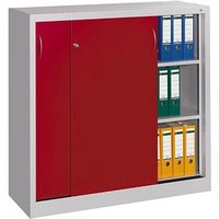 CP Schiebetürenschrank C 2000 Acurado, 2046-00 S10098 lichtgrau, rubinrot 2 Fachböden 120,0 x 40,0 x 97,5 cm von Cp