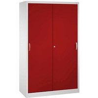 CP Schiebetürenschrank C 2000 Acurado, 2040-00 S10169 lichtgrau, rubinrot 4 Fachböden 120,0 x 40,0 x 195,0 cm von Cp