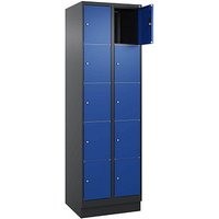 CP Schließfachschrank Classic PLUS enzianblau, schwarzgrau 080020-205 S10036, 10 Schließfächer 60,0 x 50,0 x 195,0 cm von Cp