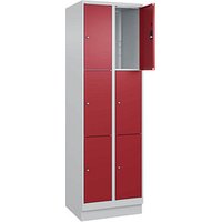 CP Schließfachschrank Classic PLUS lichtgrau, rubinrot 080020-203 S10001, 6 Schließfächer 60,0 x 50,0 x 195,0 cm von Cp