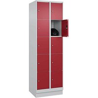 CP Schließfachschrank Classic PLUS lichtgrau, rubinrot 080020-205 S10001, 10 Schließfächer 60,0 x 50,0 x 195,0 cm von Cp