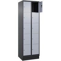 CP Schließfachschrank Classic PLUS schwarzgrau, weißaluminium 080020-205 S10013, 10 Schließfächer 60,0 x 50,0 x 195,0 cm von Cp