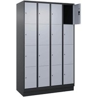 CP Schließfachschrank Classic PLUS schwarzgrau, weißaluminium 080020-404 S10037, 16 Schließfächer 120,0 x 50,0 x 185,0 cm von Cp