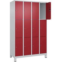 CP Schließfachschrank Classic Plus lichtgrau, rubinrot 080010-403 S10001, 12 Schließfächer 120,0 x 50,0 x 195,0 cm von Cp