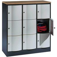 CP Schließfachschrank S 5000 Resisto anthrazit, silber 8573-372 S10744, 9 Schließfächer 115,0 x 54,0 x 125,5 cm von Cp