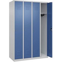 CP Spind Classic Plus lichtgrau, fernblau 080000-40 S10029, 4 Schließfächer 120,0 x 50,0 x 185,0 cm von Cp