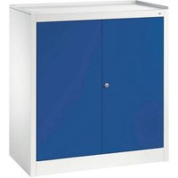 CP Stahlschrank 88210-00 S10002 lichtgrau, enzianblau 94,0 x 50,0 x 100,0 cm, aufgebaut von Cp