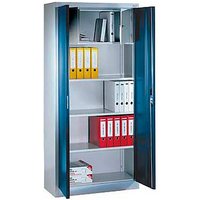 CP Stahlschrank C 2000 Acurado 9260-100 S10142 lichtgrau, enzianblau 93,0 x 40,0 x 195,0 cm, aufgebaut von Cp