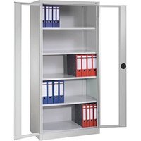 CP Stahlschrank 8921-055 S10325 lichtgrau, Acrylglas 93,0 x 50,0 x 195,0 cm, aufgebaut von Cp