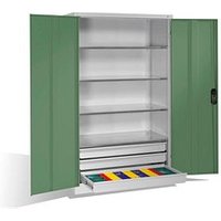 CP Stahlschrank 8932-503 S10244 lichtgrau, rededagrün 120,0 x 60,0 x 195,0 cm, aufgebaut von Cp