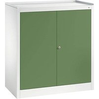 CP Stahlschrank 88210-00 S10017 lichtgrau, rededagrün 94,0 x 50,0 x 100,0 cm, aufgebaut von Cp