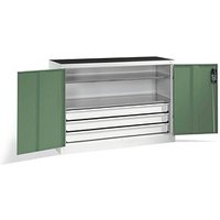 CP Stahlschrank 8831-5035 S10150 lichtgrau, rededagrün 120,0 x 50,0 x 100,0 cm, aufgebaut von Cp